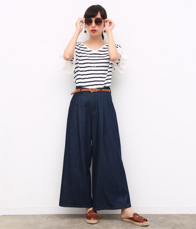ミリオンアイスリネンデニムワイドパンツ