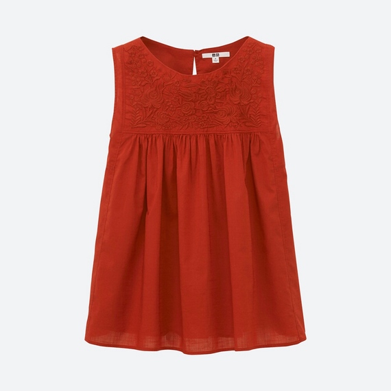 UNIQLO　コットンエンブロイダリーブラウス