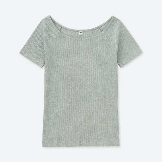 UNIQLO　リブバレエネックT（半袖）