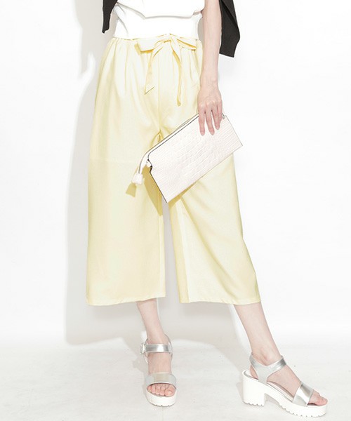 aimoha  ウエストリボンガウチョパンツ