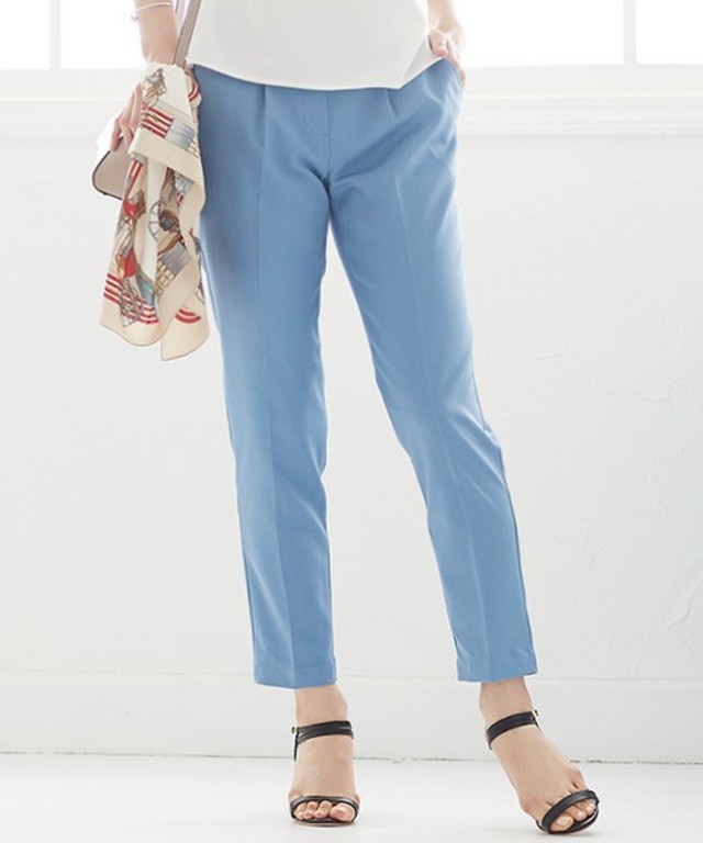 Pierrot  とろみ素材 ストレートパンツ