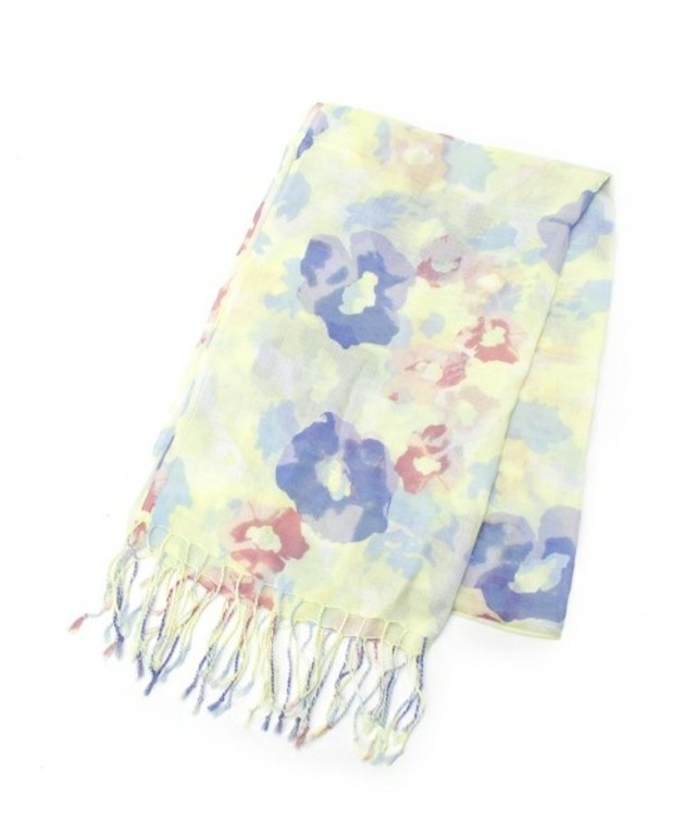 HusHusH ボカシフラワープリントストール