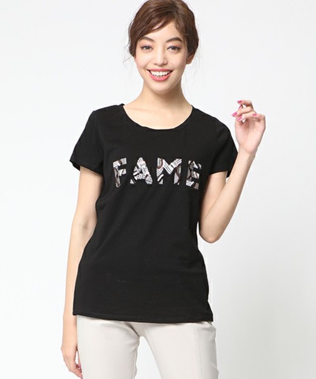 VICKY　スパンコールビジューロゴTシャツ