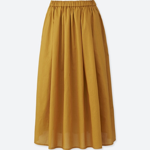 ハイウエストコットンローンボリュームスカート