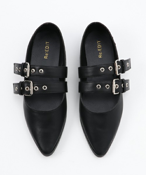 Re:EDIT　パンチングベルト2WAYバブーシュシューズ