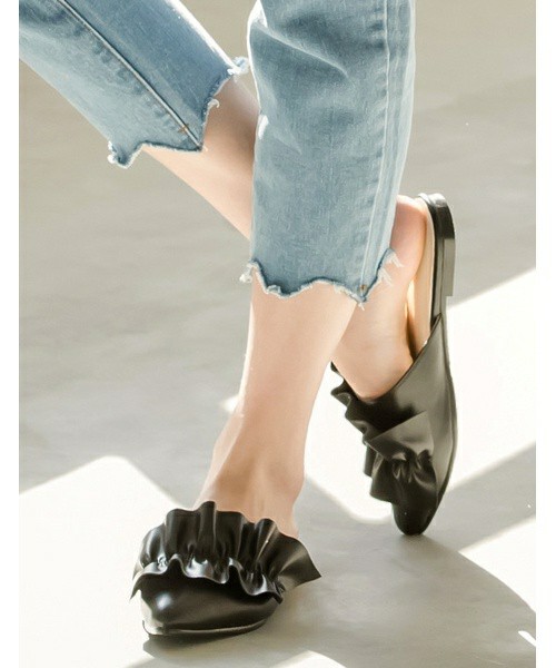 Re:EDIT　フリルデザインバブーシュサンダル