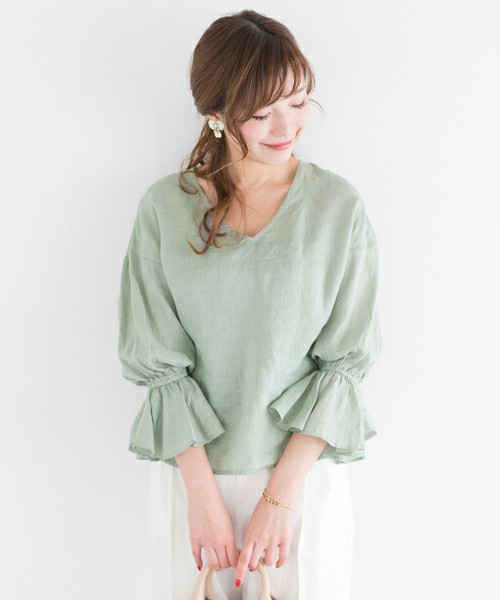 URBAN RESEARCH ROSSO / リネンフレアースリーブプルオーバー