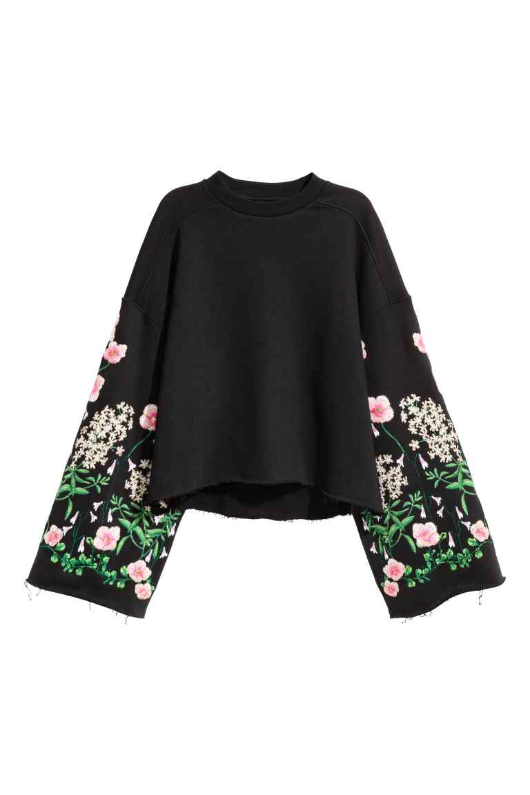 刺繍スウェットトップス