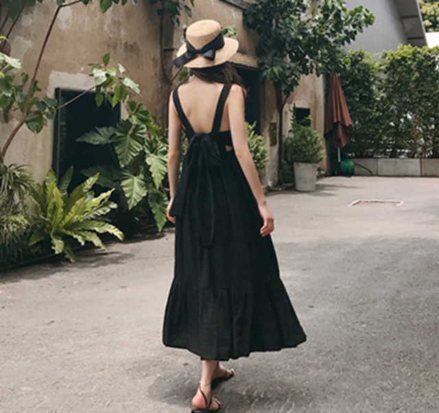 バックNUDEロングワンピース