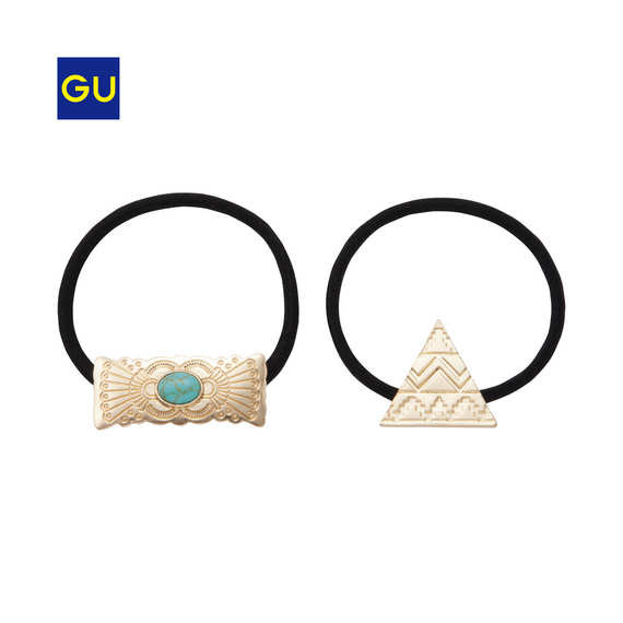 トライアングル＆ストーンコンチョヘアゴム