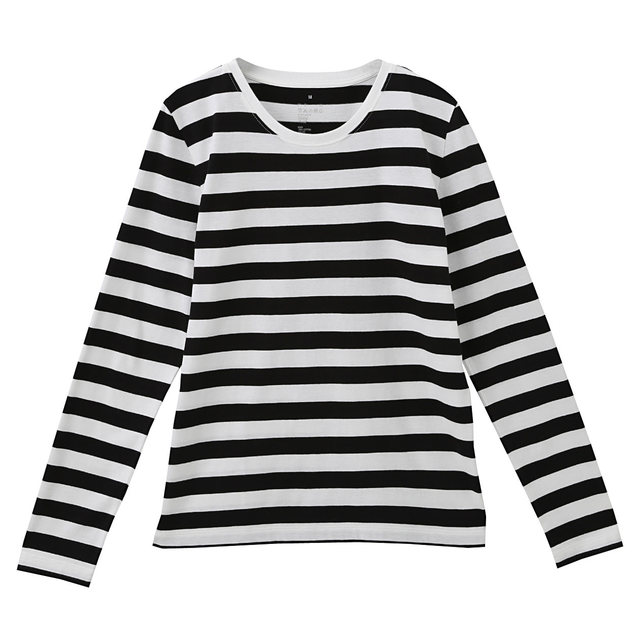 オーガニックコットンクルーネック長袖Ｔシャツ（ボーダー）