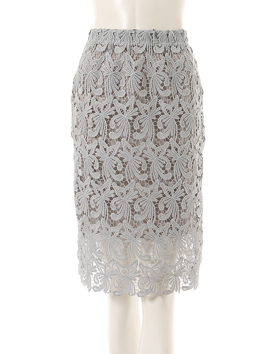フラワーレースタイトスカート