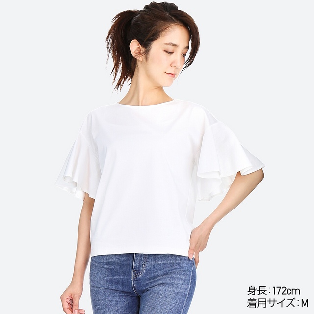 マーセライズコットンフレアスリーブT（半袖）