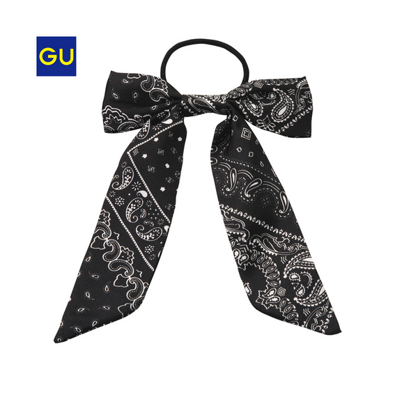 バンダナプリントリボンヘアゴム