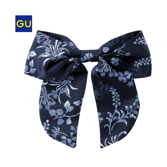 フラワープリントリボンバレッタ