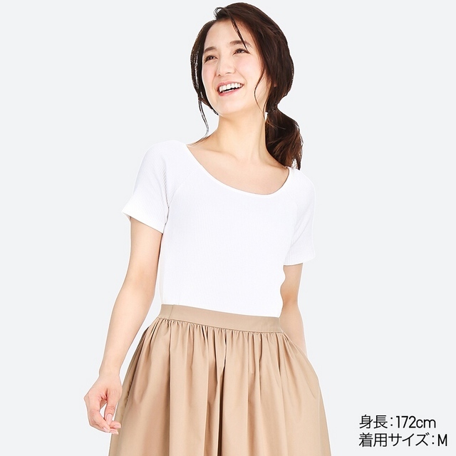 リブバレエネックT（半袖）