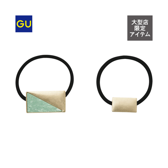 ストーン＆メタルコンビヘアゴムセット