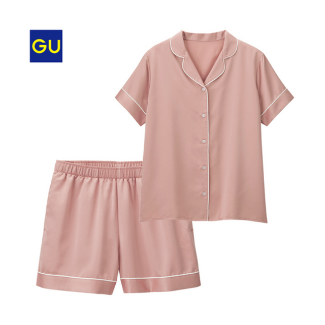 （GU）パジャマ（サテン）（半袖・ショートパンツ）Ａ