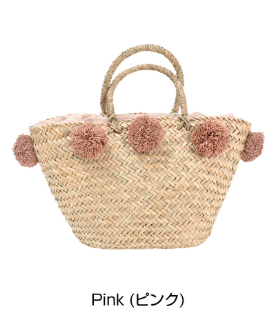 ⑨ポンポン付きかごバッグ