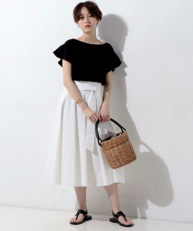 UNITED ARROWS ベルト サーキュラー ロングスカート