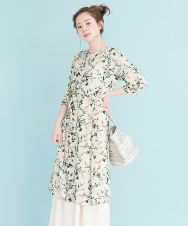 URBAN RESEARCH UR リーフフラワープリントワンピース