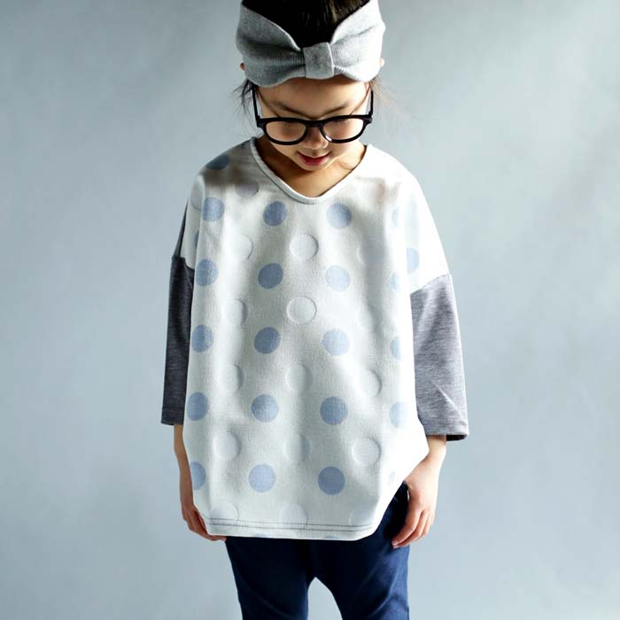 ドット柄ワイドトップス