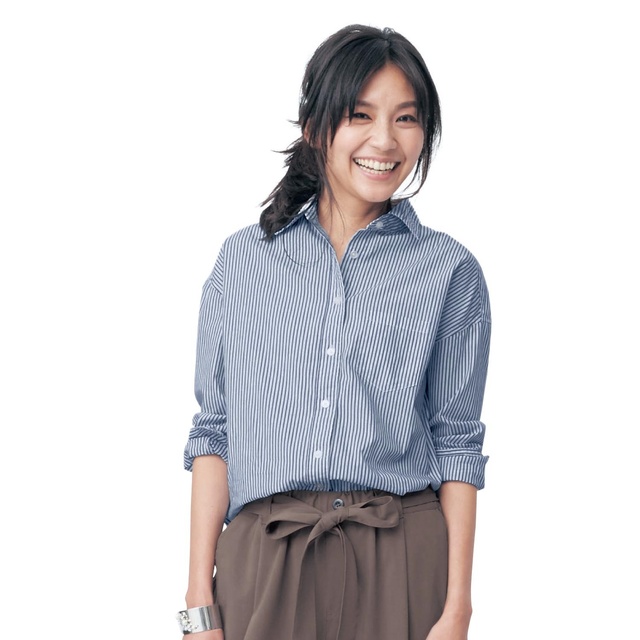 ドロップショルダーストライプシャツ