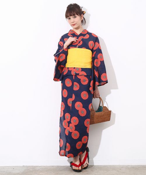 ViS  / ガーベラ柄浴衣4点セット