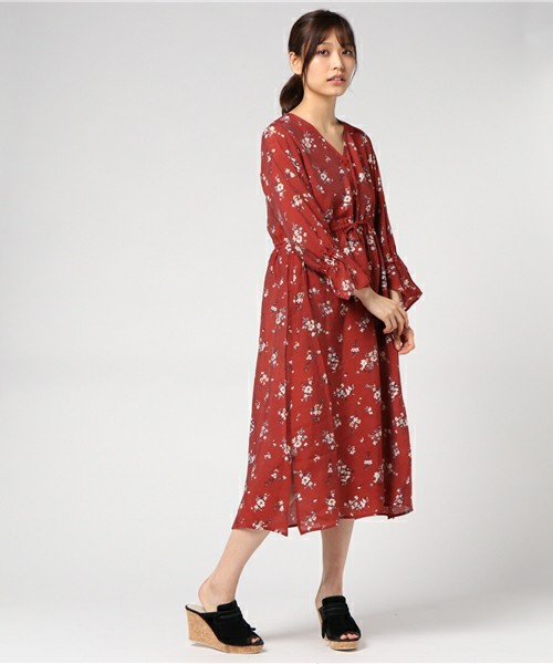 プリントガウンワンピース