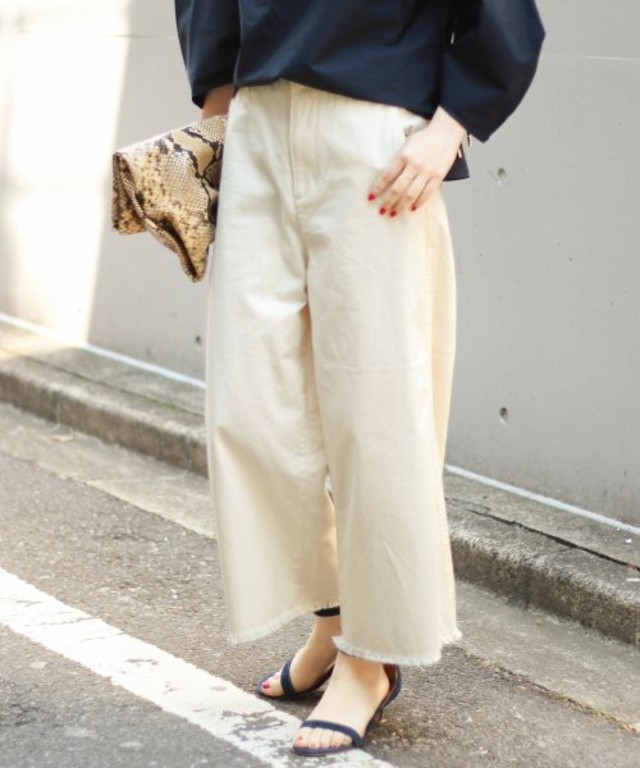 Spick & Span　チノフリンジワイドパンツ