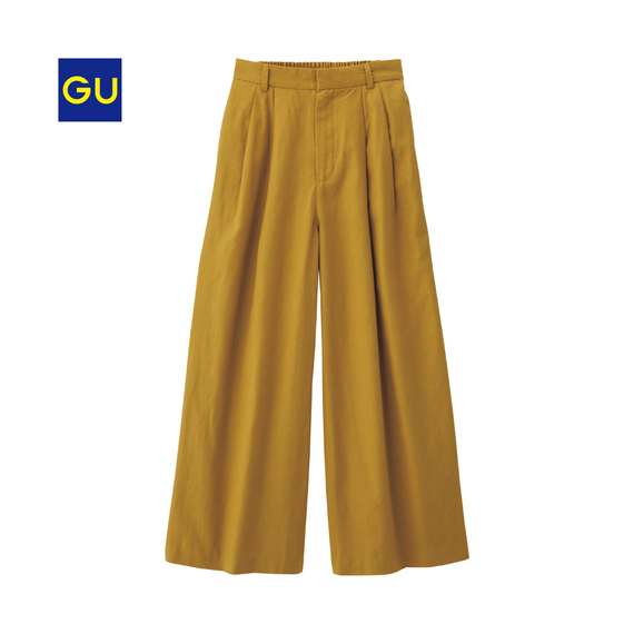 リネンブレンドワイドパンツ