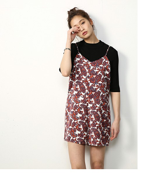 AZUL by moussy ペイズリーキャミオールインワン