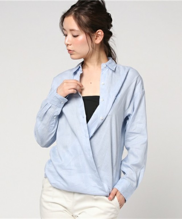 2WAYリネンレギュラーカシュクールシャツ