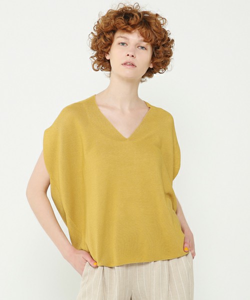 Wholegarment no-sleeve knit