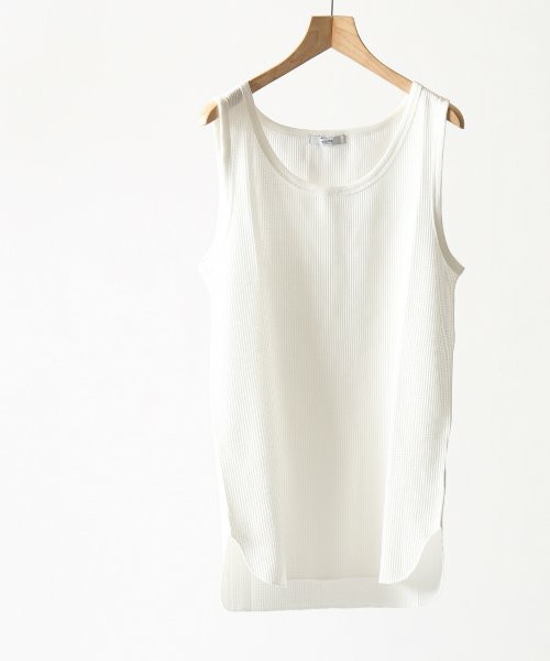 ワッフル レイヤードロングタンクトップ