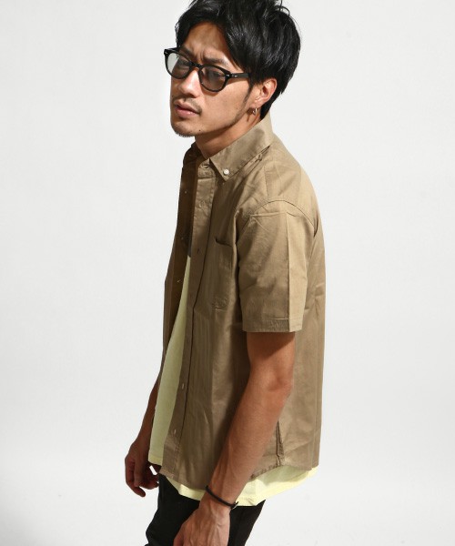 ブロードボタンダウン半袖シャツ