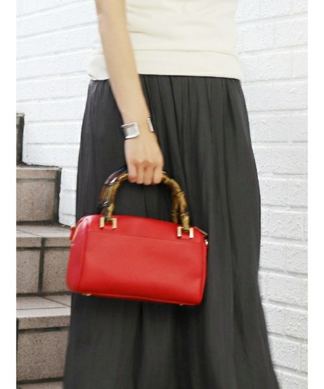 バンブーハンドルショルダーバック