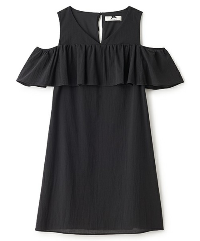 Vネックオフショルワンピース