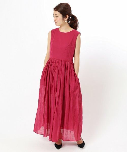 IENA  コットンボイル ノースリーブワンピース