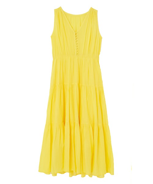 コットンボイル ギャザーワンピース