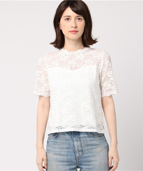 ハイネックレースTEE 763239