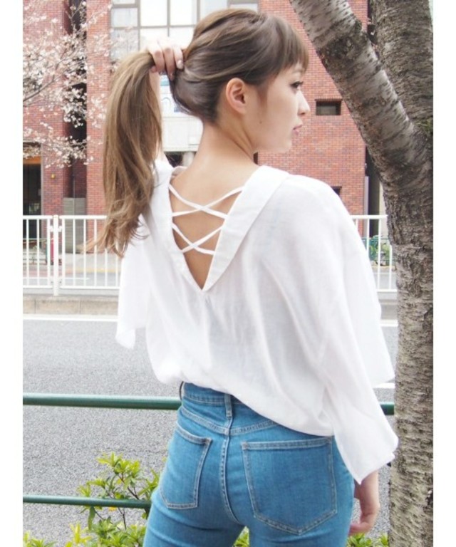 バッククロスハーフスリーブシャツ