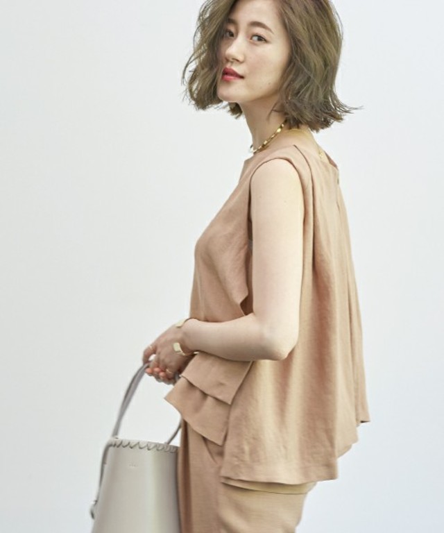 リネンライクAラインレイヤードブラウス