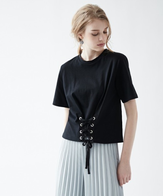 カットソービスチェレースアップTシャツ
