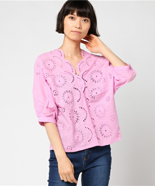 ビッグスカラップレースブラウス