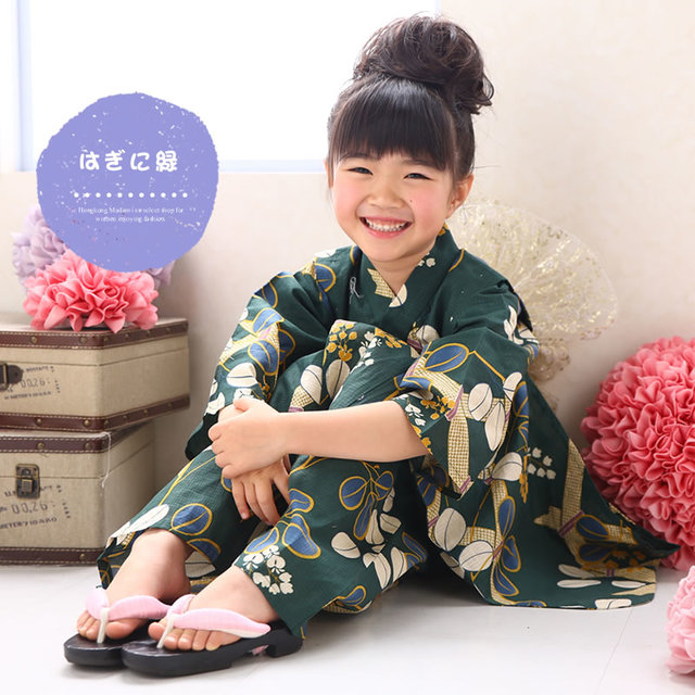 キッズ浴衣 はぎに緑