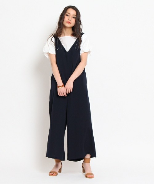 ショルダーリボンサロペット