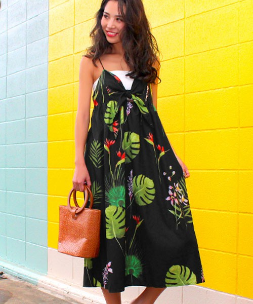 アロハ柄キャミワンピース