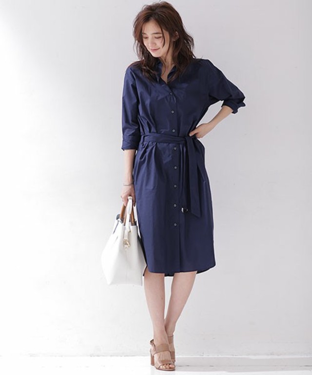 バックコクーンシャツワンピース