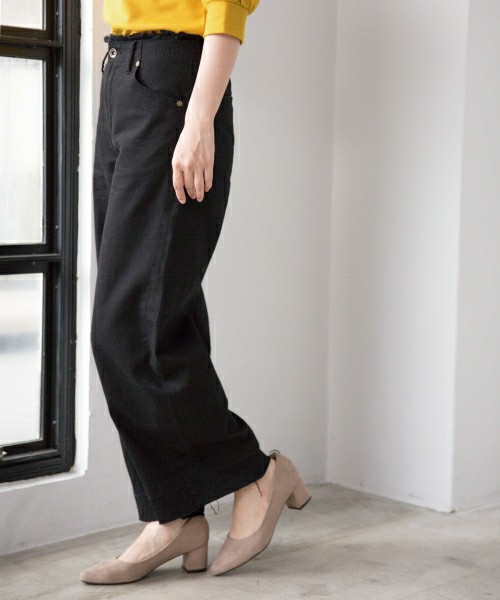 LEPSIM  カコウフリンジワイドデニムパンツ